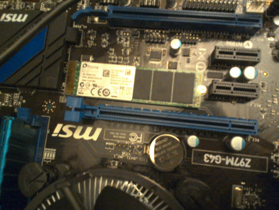 M.2 SSD secured to the motherboard.