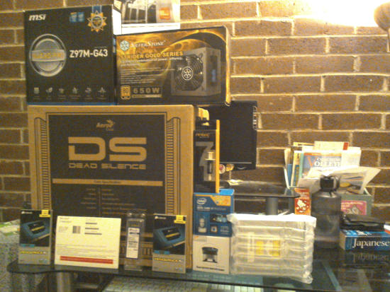 Boxes of PC components.